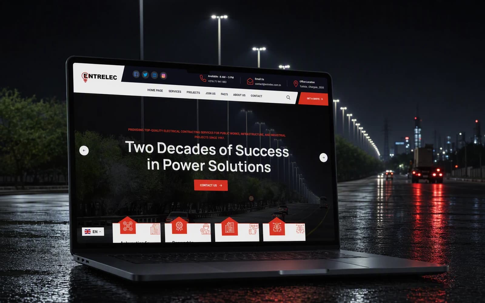 Entrelec Website interface