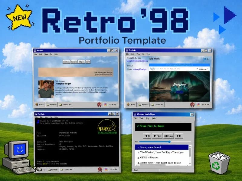 RetroDesk OS Portfolio product preview